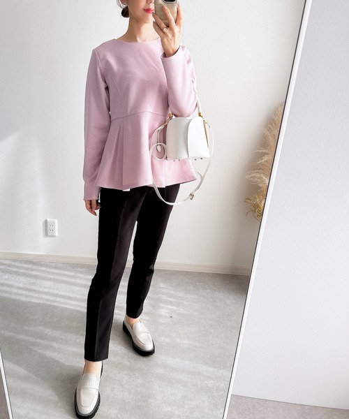 &. NOSTALGIA（アンドドットノスタルジア）の「【ZOZO限定】ポンチペプラムトップス（Tシャツ/カットソー・レディース・ピンク/グレー/ブラック・M）」の22枚目の写真