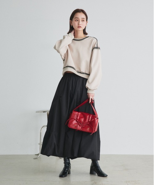 ad thie(アドティエ)の「スプレーデザイン スウェット プルオーバー(Tシャツ/カットソー・レディース・ブラック/ブラウン/ベージュ・FREE)」の20枚目の写真