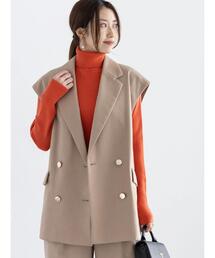 ウーリーダブルブレストミドルジレ（セットアップ可）