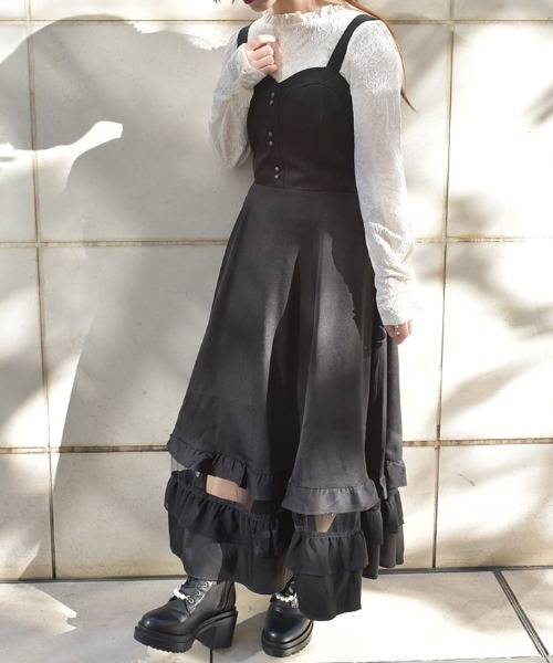 チュール×フリルジャンスカ（ワンピース）｜axes femme（アクシーズ