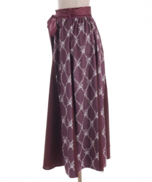 axes femme（アクシーズファム）の「薔薇柄ベルベットライクスカート（スカート・レディース・ワイン/ブラック/ベージュ・FREE）」の15枚目の写真