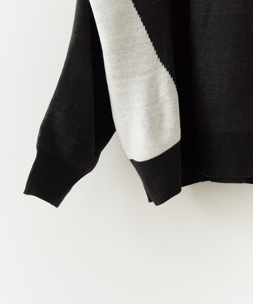 SUGGESTION（サジェッション）の「SUGGESTION/サジェッション サッカーデザインクルーニット（ニット/セーター・メンズ・ブラック/グレー/ネイビー・M/L）」の13枚目の写真