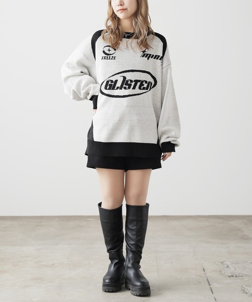 SUGGESTION（サジェッション）の「SUGGESTION/サジェッション サッカーデザインクルーニット（ニット/セーター・メンズ・ブラック/グレー/ネイビー・M/L）」の21枚目の写真