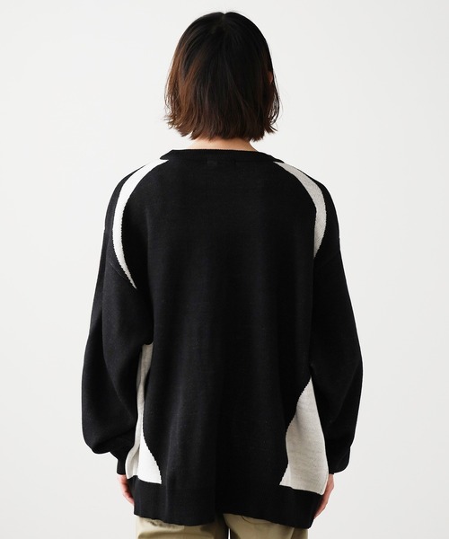 SUGGESTION（サジェッション）の「SUGGESTION/サジェッション サッカーデザインクルーニット（ニット/セーター・メンズ・ブラック/グレー/ネイビー・M/L）」の10枚目の写真