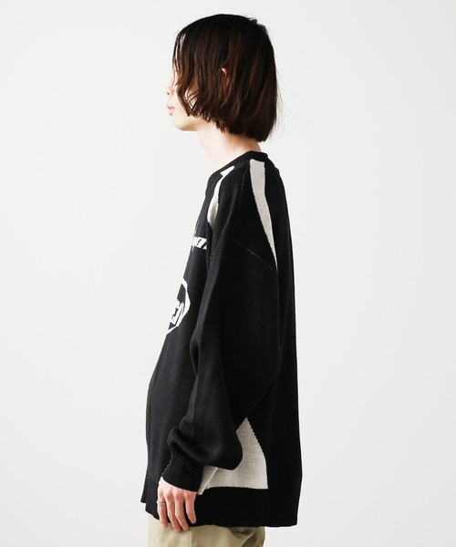 SUGGESTION（サジェッション）の「SUGGESTION/サジェッション サッカーデザインクルーニット（ニット/セーター・メンズ・ブラック/グレー/ネイビー・M/L）」の11枚目の写真