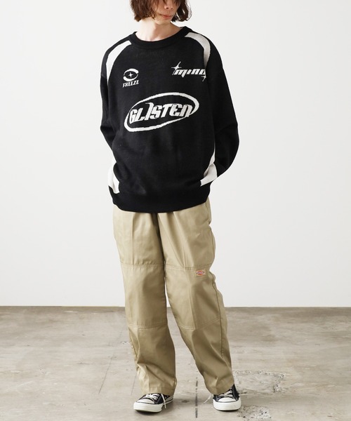 SUGGESTION（サジェッション）の「SUGGESTION/サジェッション サッカーデザインクルーニット（ニット/セーター・メンズ・ブラック/グレー/ネイビー・M/L）」の4枚目の写真