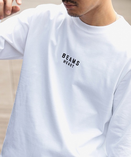 BEAMS HEART(ビームスハート)の「【ユニセックス】BEAMS HEART ロゴ 刺繍 ロングスリーブ Tシャツ(Tシャツ/カットソー・メンズ・ホワイト系その他2/ホワイト系その他3/ホワイト・XL/L/M/S)」の2枚目の写真