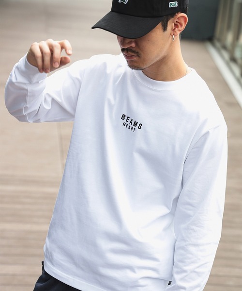 ユニセックス】BEAMS HEART ロゴ 刺繍 ロングスリーブ Tシャツ（T