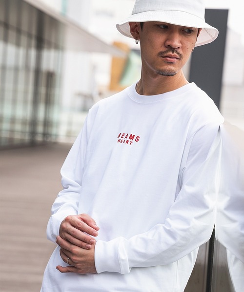 ユニセックス】BEAMS HEART ロゴ 刺繍 ロングスリーブ Tシャツ（T