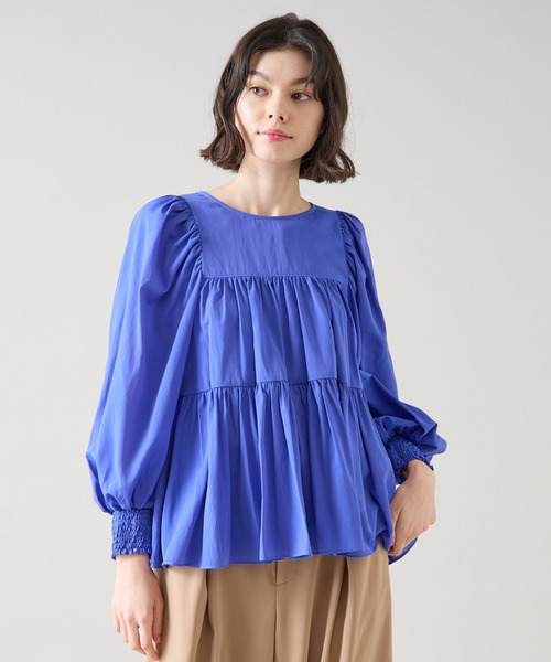 Tiara（ティアラ）の「ティアードブラウス（シャツ/ブラウス・レディース・ブルー/ブラック/アイボリー・FREE）」の4枚目の写真