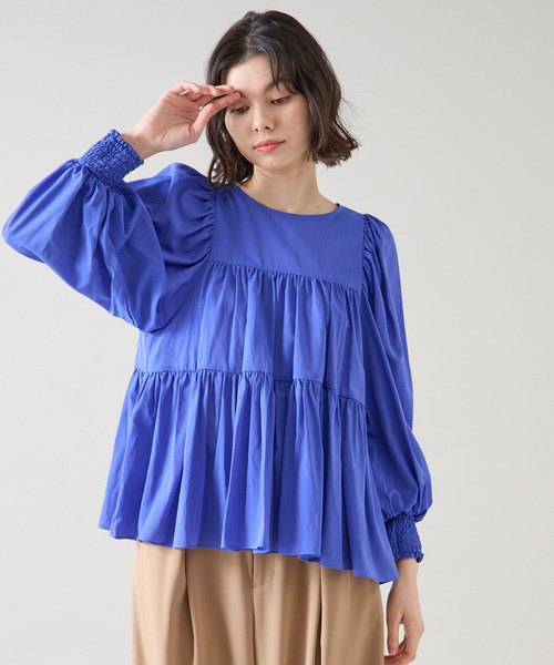 Tiara（ティアラ）の「ティアードブラウス（シャツ/ブラウス・レディース・ブルー/ブラック/アイボリー・FREE）」の5枚目の写真