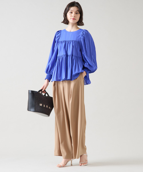 Tiara（ティアラ）の「ティアードブラウス（シャツ/ブラウス・レディース・ブルー/ブラック/アイボリー・FREE）」の9枚目の写真