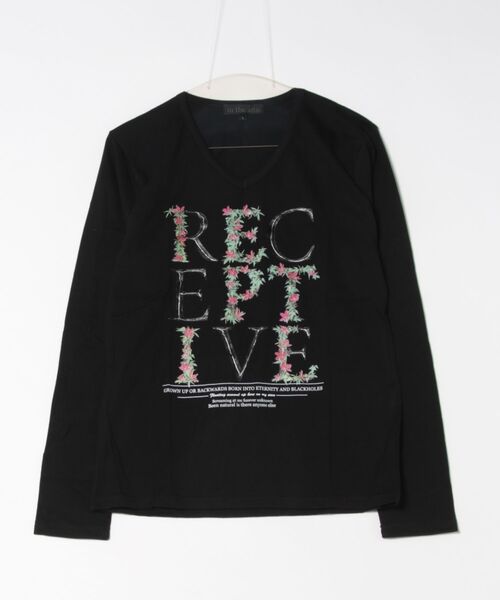 in the attic（インジアティック）の「【W】【it】【in the attic】Vネック/RECEPTIVE/LS-T（Tシャツ/カットソー・メンズ・ブラック/ホワイト・LARGE）」の2枚目の写真