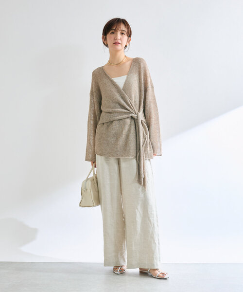 RIVE DROITE(リヴドロワ)の「【女性らしいシルエット】ストローヤーンカシュクールニット(ニット/セーター・レディース・ブラック/モカ/グレー・FREE)」の8枚目の写真