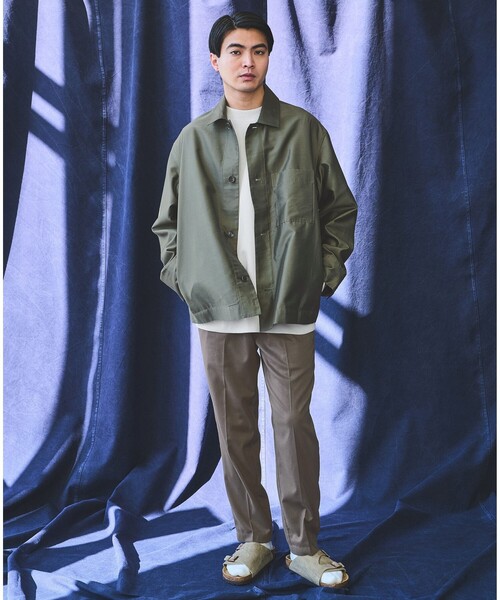 green label relaxing（グリーンレーベルリラクシング）の「フレンチ カルゼ カバーオール（カバーオール・メンズ・オリーブ/ダークグレー・S/M/L/XL）」の4枚目の写真