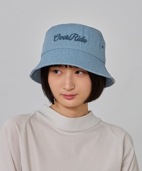 OVERRIDE（オーバーライド）の「OVERRIDE  PIGMENT TWILL WASH BUCKET / オーバーライド（ハット・レディース・ブラック/ブルー/レッド/ベージュ・58cm）」の4枚目の写真