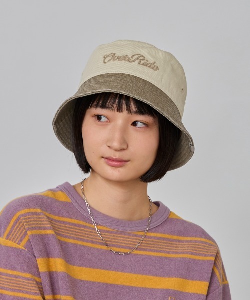 OVERRIDE（オーバーライド）の「OVERRIDE  PIGMENT TWILL WASH BUCKET / オーバーライド（ハット・レディース・ブラック/ブルー/レッド/ベージュ・58cm）」の13枚目の写真