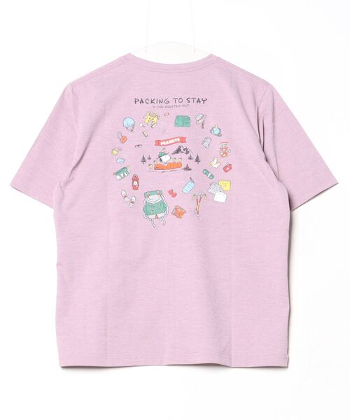 PEANUTS(ピーナッツ)の「ピーナッツ グラフィック半袖T パッキングリスト(スヌーピー)(Tシャツ/カットソー・レディース・アイボリー/スモークピンク・M/L/S/XL)」の3枚目の写真