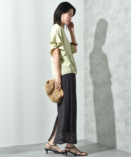 INTERPLANET（インタープラネット）の「【接触冷感・UV】ポーラキーネックゴールド釦ワイドスリーブブラウス（シャツ/ブラウス・レディース・ブラック/ブルー/オフホワイト/イエロー・FREE）」の10枚目の写真