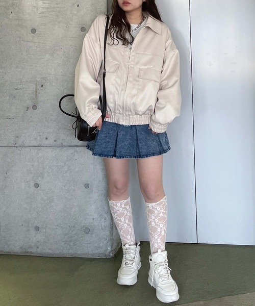 AS KNOW AS plus（アズノゥアズプラス）の「●ダブルポケット ジップファスナーワークブルゾン（ブルゾン・レディース・チャコールグレー/アイボリー/カーキ系・FREE）」の13枚目の写真