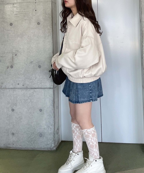 AS KNOW AS plus（アズノゥアズプラス）の「●ダブルポケット ジップファスナーワークブルゾン（ブルゾン・レディース・チャコールグレー/アイボリー/カーキ系・FREE）」の14枚目の写真