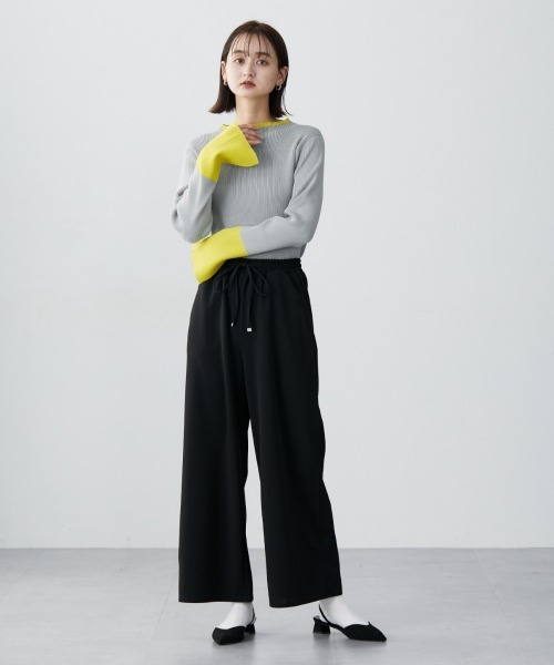 nissen(ニッセン)の「カットジョーゼットワイドパンツ(その他パンツ・レディース・ブラック/アイボリー/モカ・M/L)」の20枚目の写真