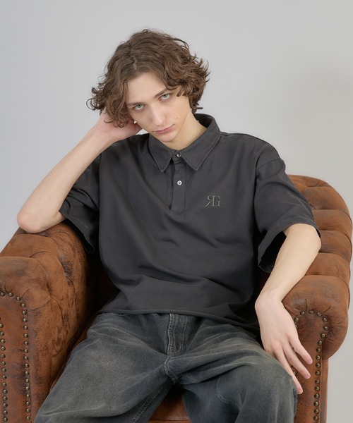 cropped pigment dyed loose fit T-shirt/クロップドピグメント