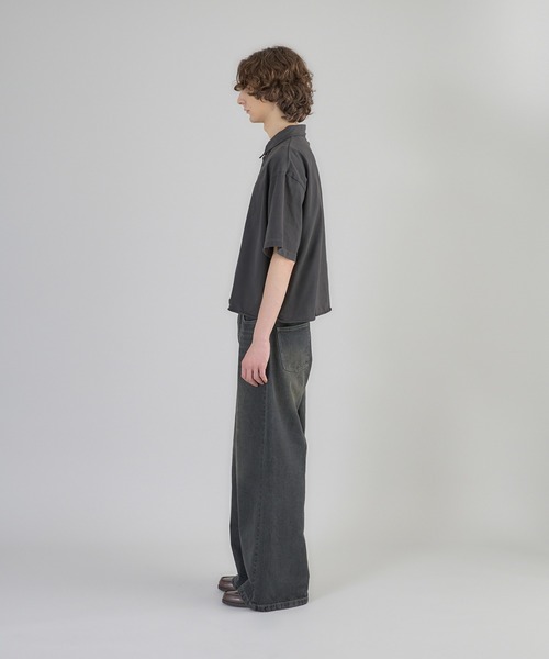 セール】cropped pigment dyed loose fit T-shirt/クロップド