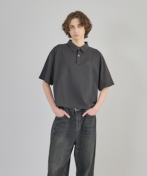 セール】cropped pigment dyed loose fit T-shirt/クロップド