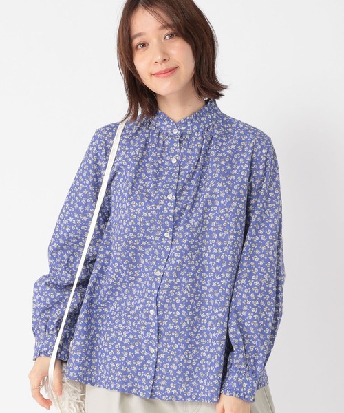 セール】シングルガーゼ襟フリルブラウス（シャツ/ブラウス