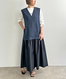 LHELBIE | アシメボタンドッキングジャンスカ(ワンピース)