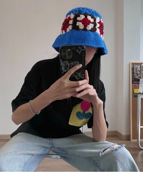 LADY LIKE(レディライク)の「カラフルバケットニット帽(ニットキャップ/ビーニー・レディース・ホワイト/ブルー/ブラウン・F)」の13枚目の写真