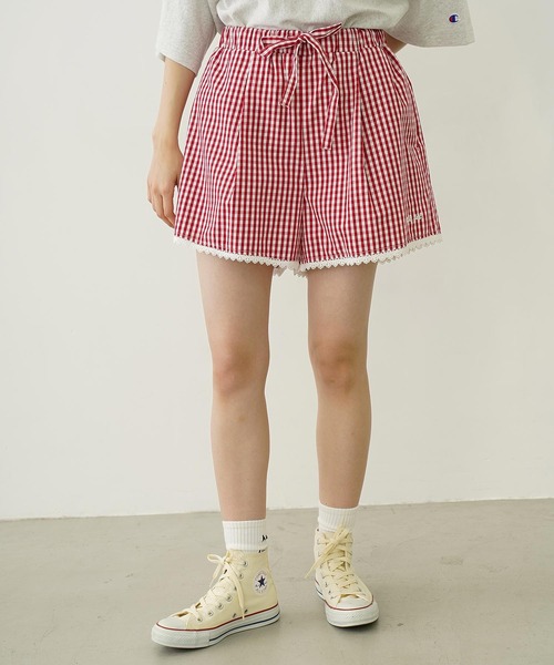 MILKFED.（ミルクフェド）の「GINGHAM MINI SHORTS（その他パンツ・レディース・レッド/ブラック/ライトブルー・S/M）」の3枚目の写真