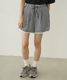 MILKFED.(~NtFh)GINGHAM MINI SHORTS(̑pc)