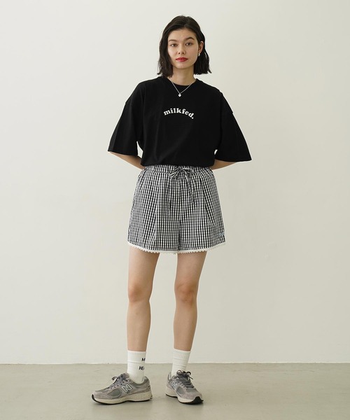 MILKFED.（ミルクフェド）の「GINGHAM MINI SHORTS（その他パンツ・レディース・レッド/ブラック/ライトブルー・S/M）」の6枚目の写真