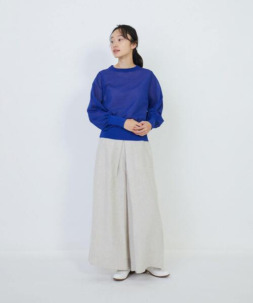 LOISIR（ロワズィール）の「エステルコットン天竺ニットプルオーバー（ニット/セーター・レディース・サックスブルー/ブラック/ブルー・FREE）」の19枚目の写真