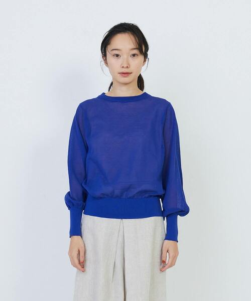 LOISIR（ロワズィール）の「エステルコットン天竺ニットプルオーバー（ニット/セーター・レディース・サックスブルー/ブラック/ブルー・FREE）」の16枚目の写真