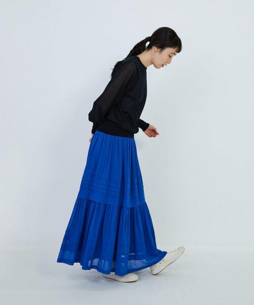 LOISIR（ロワズィール）の「エステルコットン天竺ニットプルオーバー（ニット/セーター・レディース・サックスブルー/ブラック/ブルー・FREE）」の11枚目の写真