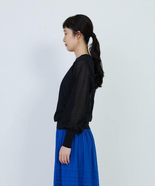 LOISIR（ロワズィール）の「エステルコットン天竺ニットプルオーバー（ニット/セーター・レディース・サックスブルー/ブラック/ブルー・FREE）」の8枚目の写真