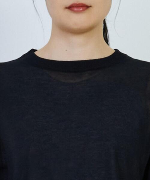 LOISIR（ロワズィール）の「エステルコットン天竺ニットプルオーバー（ニット/セーター・レディース・サックスブルー/ブラック/ブルー・FREE）」の6枚目の写真