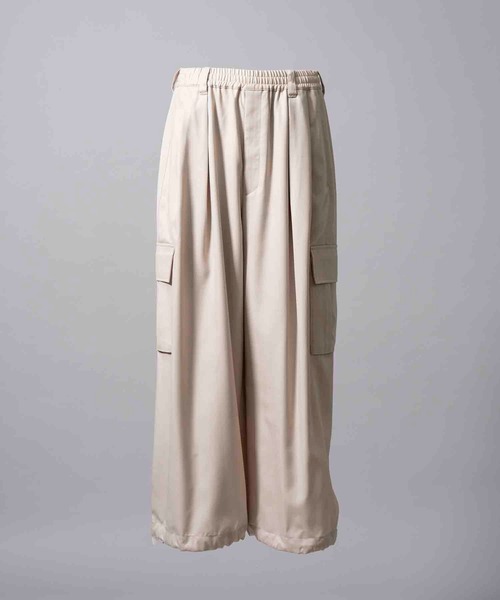 パンツ Maison Special Chambray Wool cargo MAISON SPECIAL Washable Wool Prime Wide Cargo Pants Slacks