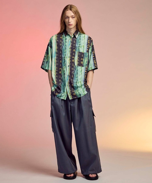 UNISEX》4 Colors Chambray Washable Wool Prime-Wide Cargo Pants/4色