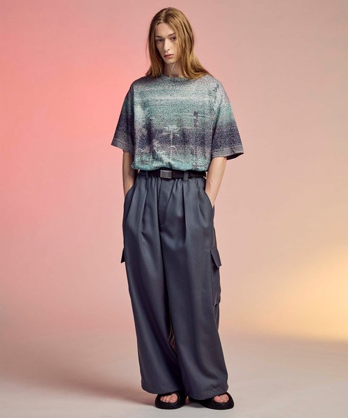 UNISEX》4 Colors Chambray Washable Wool Prime-Wide Cargo