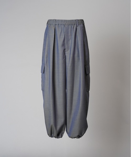 MAISON SPECIAL(メゾンスペシャル)の「《UNISEX》4 Colors Chambray Washable Wool Prime-Wide Cargo Pants/4色シャンブレーウォッシャブルウールプライムワイドカーゴパンツ【MAISON SPECIAL/メゾンスペシャル】(カーゴパンツ・メンズ・チャコールグレー/グレー/ブルー/ブラック/ホワイト/ダークネイビー/ダークブルー・0/1/2)」の21枚目の写真