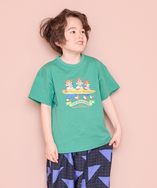 Life Support Products（ライフサポートプロダクツ）の「【COTTON from U.S.A】プリントTシャツ（Tシャツ/カットソー・キッズ・ネイビー/チャコール/グリーン/レッド/ブラック/アイボリー/ライトピンク/オフホワイト・80/90/95/100/110/120/130/140/150）」の5枚目の写真