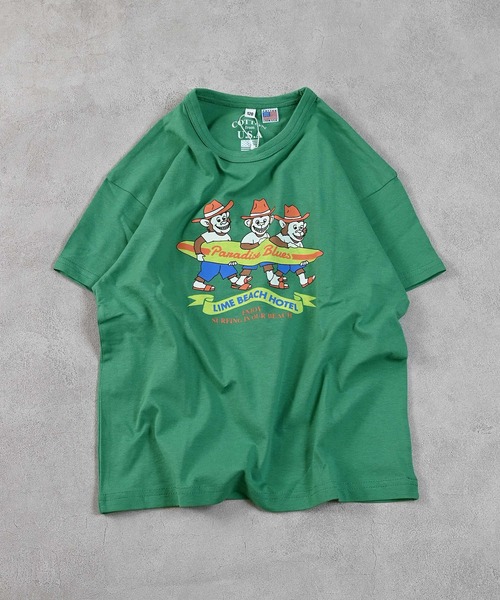 Life Support Products（ライフサポートプロダクツ）の「【COTTON from U.S.A】プリントTシャツ（Tシャツ/カットソー・キッズ・ネイビー/チャコール/グリーン/レッド/ブラック/アイボリー/ライトピンク/オフホワイト・80/90/95/100/110/120/130/140/150）」の9枚目の写真