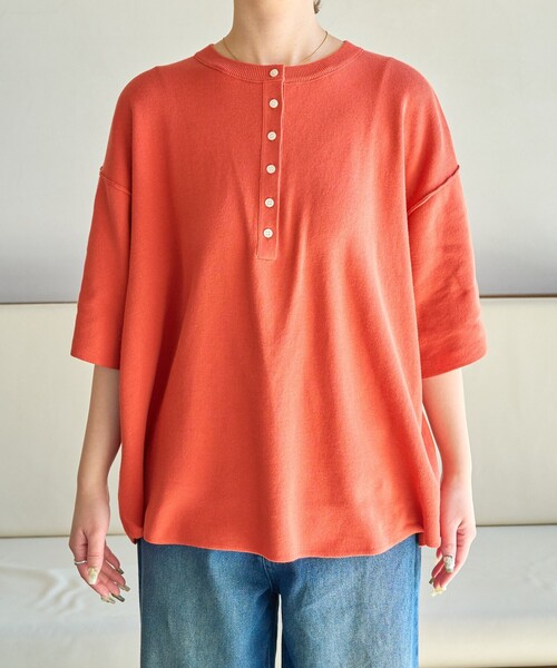 セール】限定展開 ヘンリーネック ラウンド ニット プルオーバー