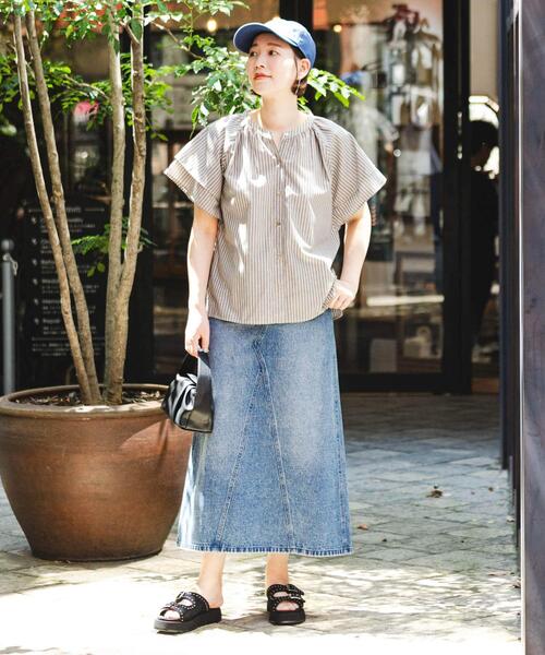 F by ROSSO（エフバイロッソ）の「リンネル8月号掲載『UR TECH』F by ROSSO　フレアスリーブブラウス（シャツ/ブラウス・レディース・ブラウン系その他/ブルー系その他/ネイビー/ミント/グレー・FREE）」の22枚目の写真