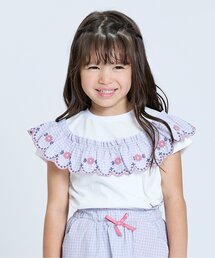 Seraph | 【リンク/ジュニア対応】ガーリーチェックフリル半袖Tシャツ(Tシャツ/カットソー)