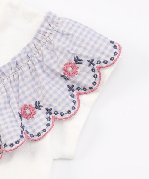 Seraph（セラフ）の「【リンク/ジュニア対応】ガーリーチェックフリル半袖Tシャツ（Tシャツ/カットソー・キッズ・ベージュ/オフホワイト・80/90/100/110/120/130/140）」の10枚目の写真